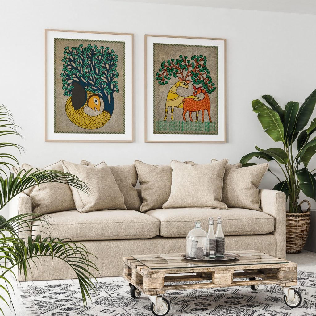Gond Animals and Trees – Wall Art