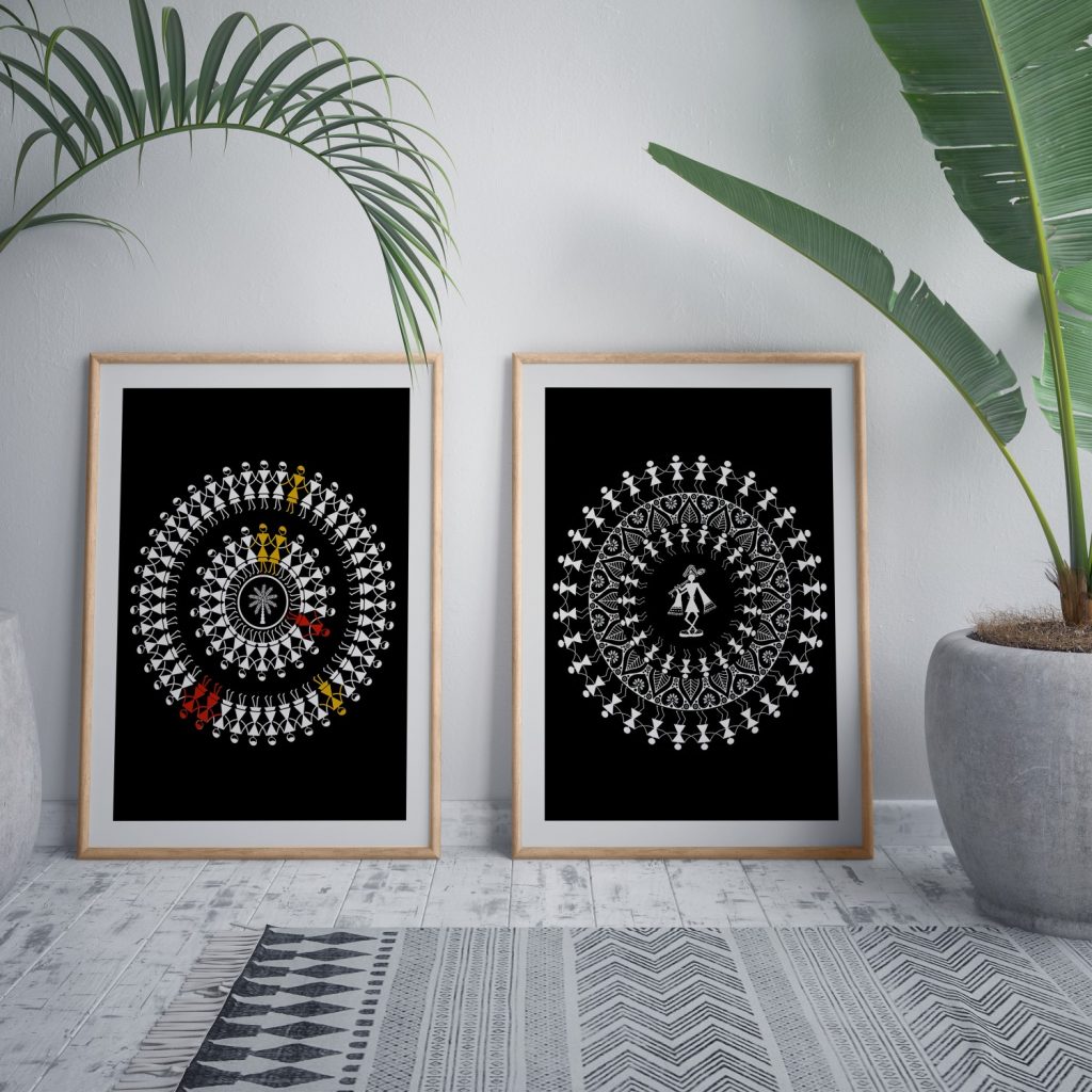 Warli Tree and Flutist – Wall Hanging