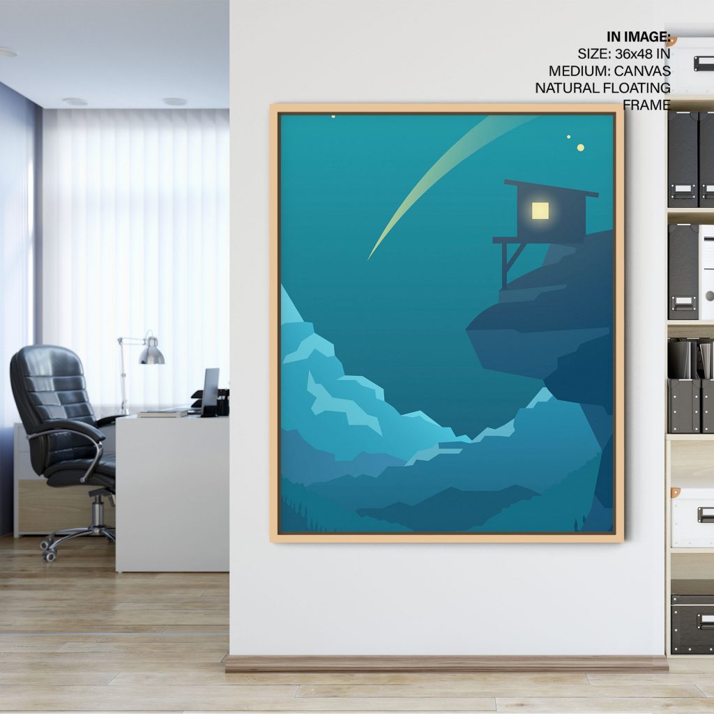 Minimalist Cabin Cliff Star – Wall Painting