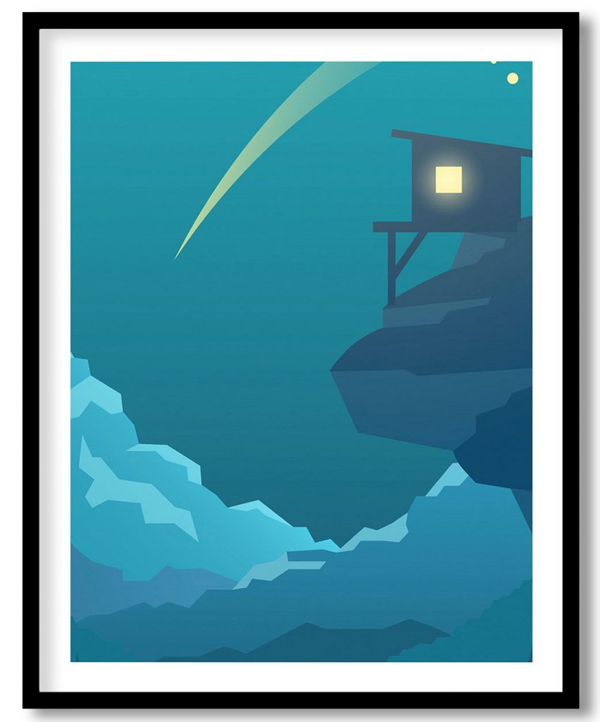 Home on the hill beautiful night view landscape