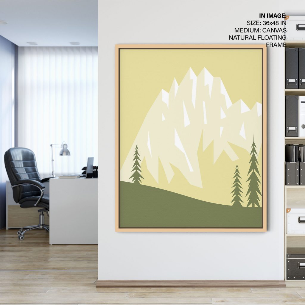 Minimalist Mountain Landscape Pine Trees – Wall Art