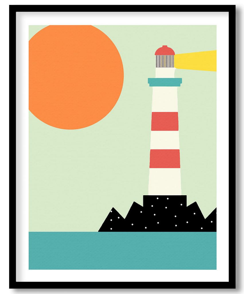 Lighthouse in sea view