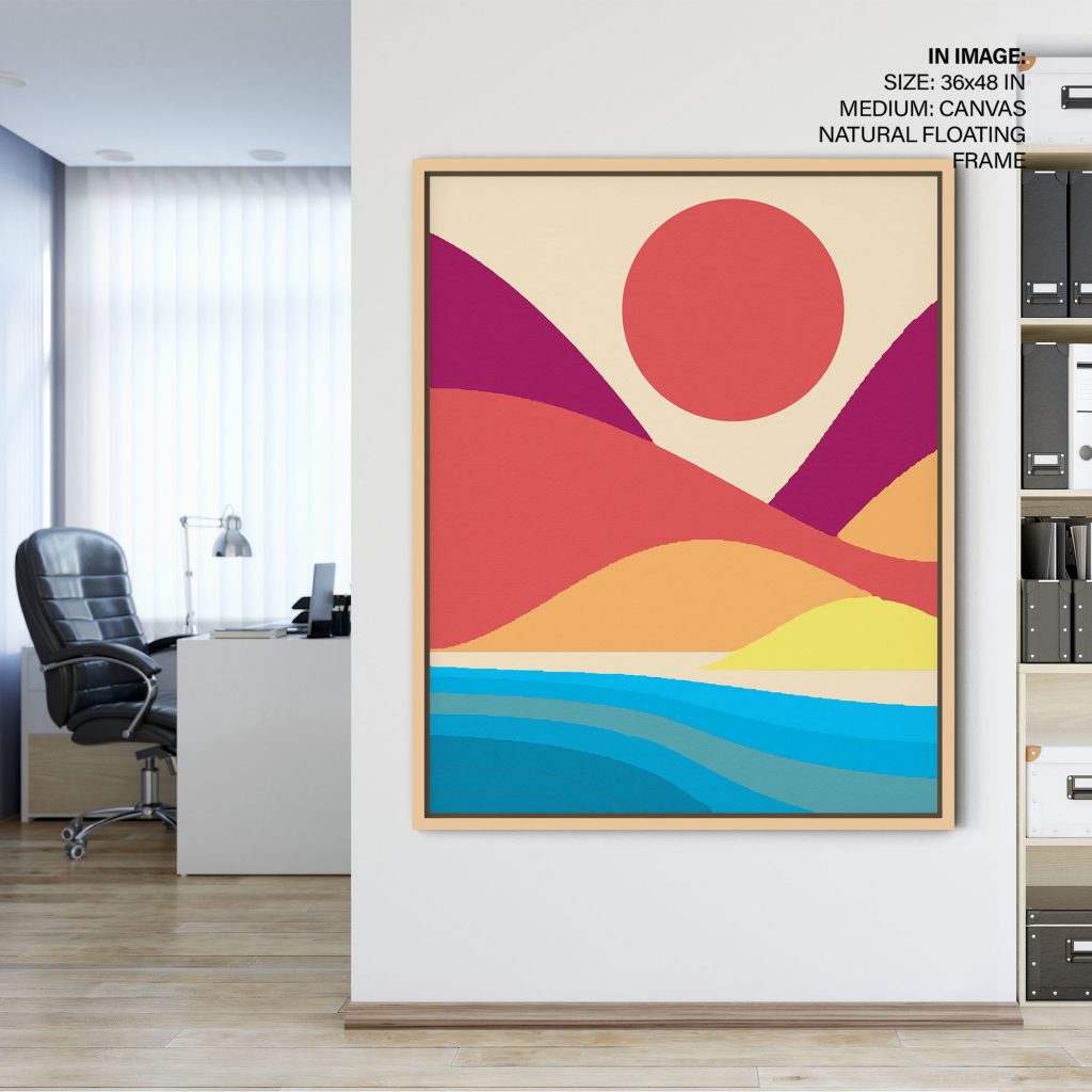 Abstract Sun Mountains Water – Home Decor