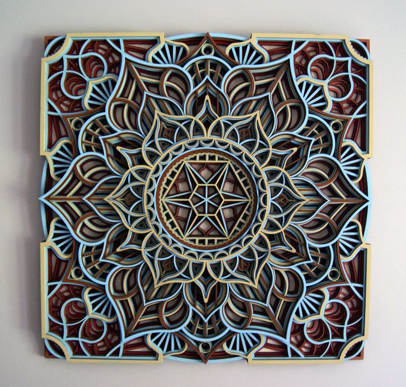 Wooden Mandala Wall Art, Sacred Geometry Decor, Bohemian Spiritual Decor