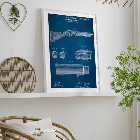Industrial Browning Automatic Firearm Patent – Wall Decor