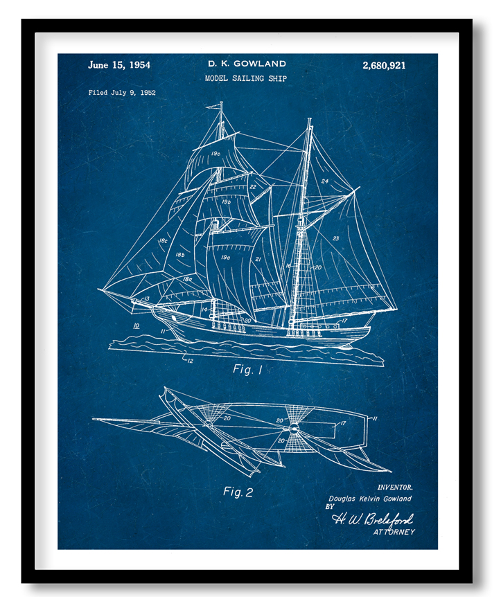 Sailing ship 1952 blue