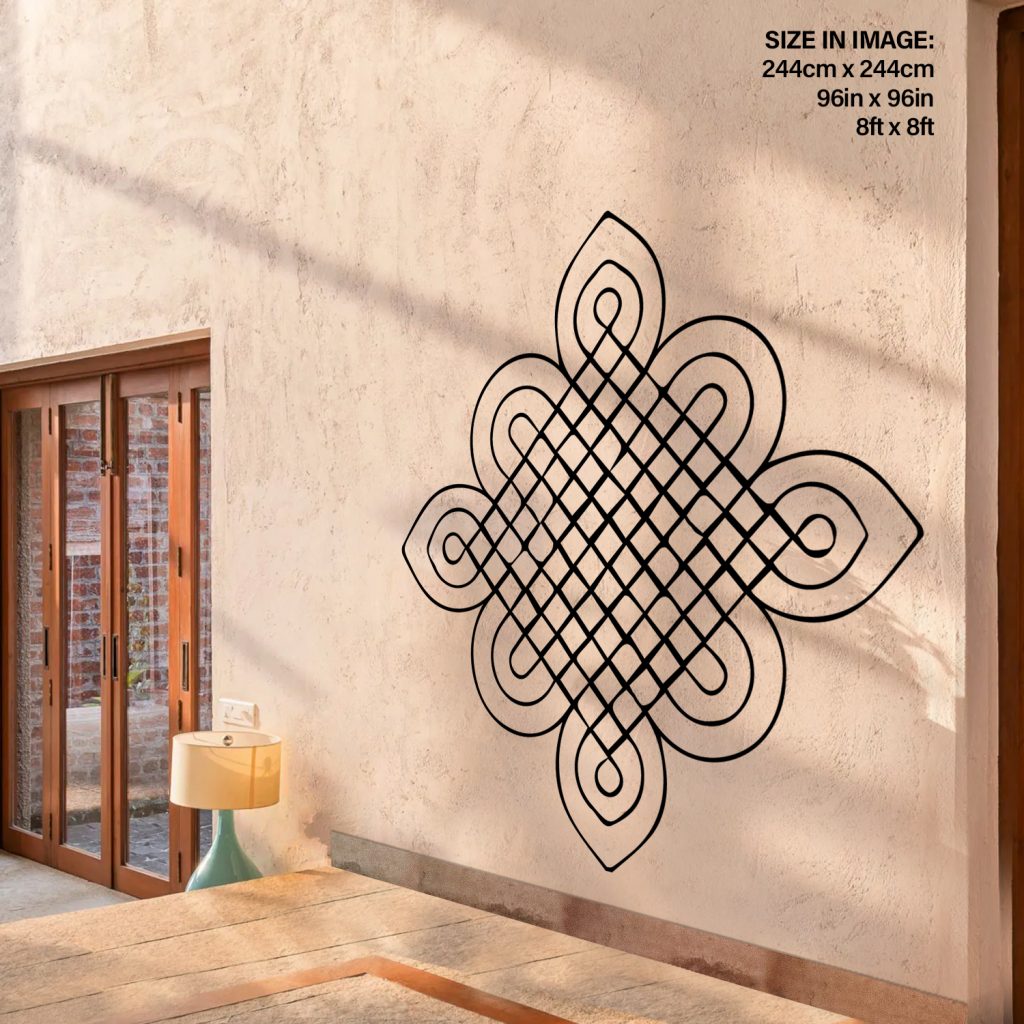 Traditional indian rangoli line drawing