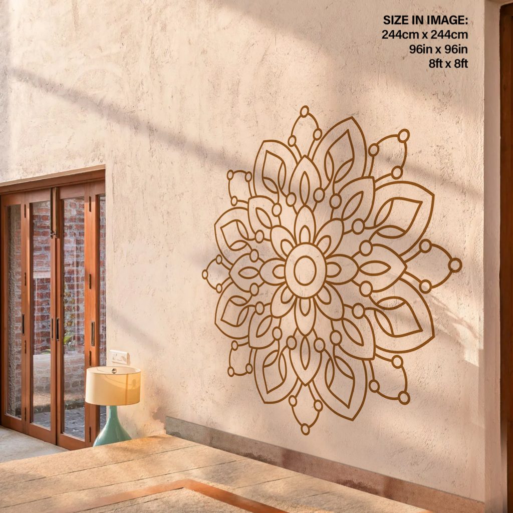 Golden mandala line drawing