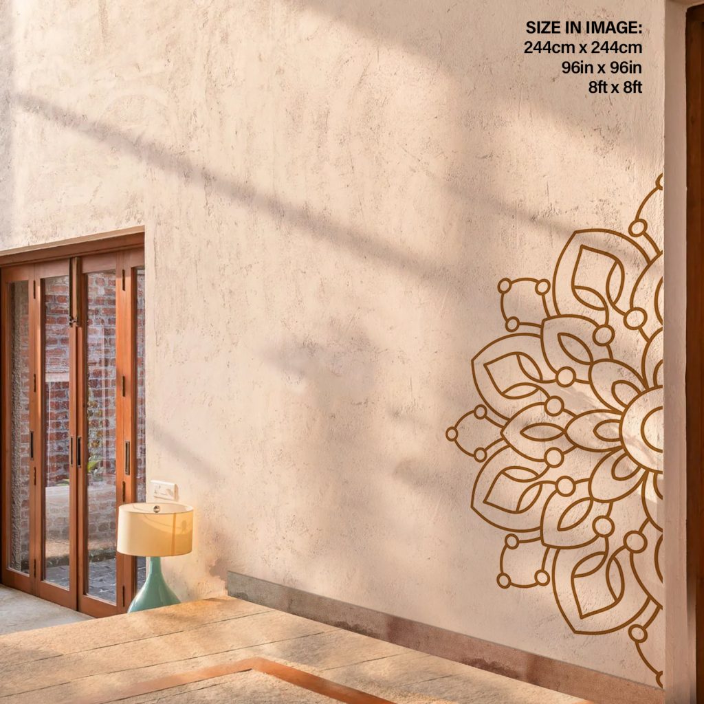 Partly golden mandala line drawing