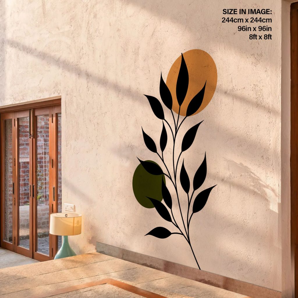 Botanical silhouette leaves with blob