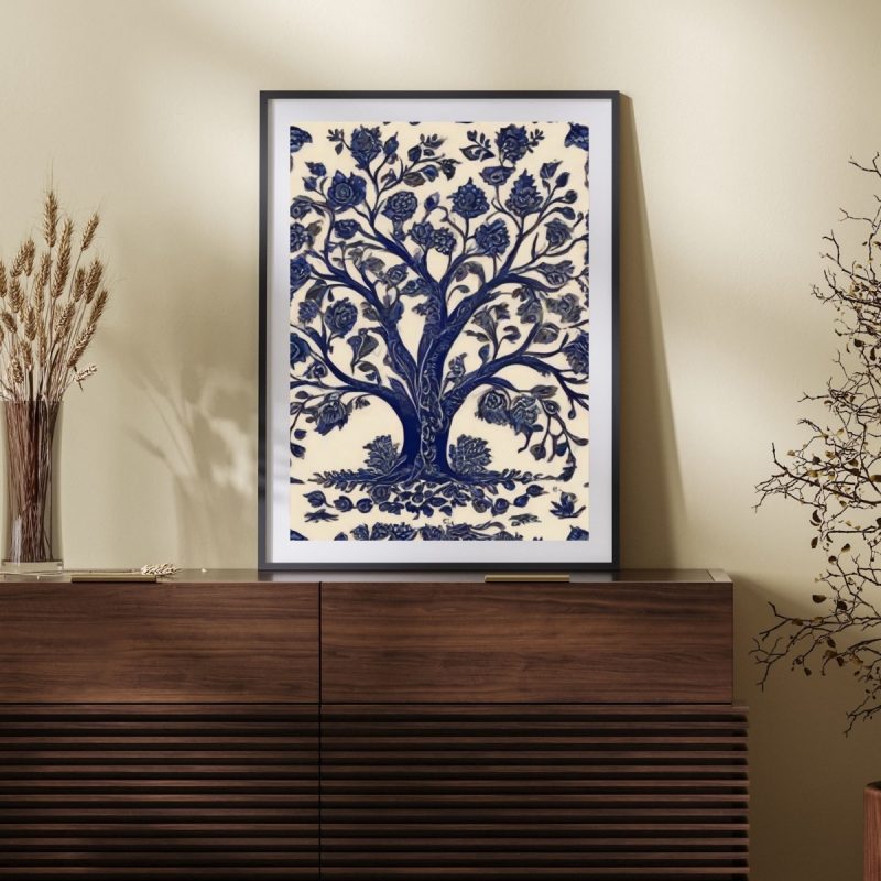 Traditional Blue Tree of Life – Wall Art