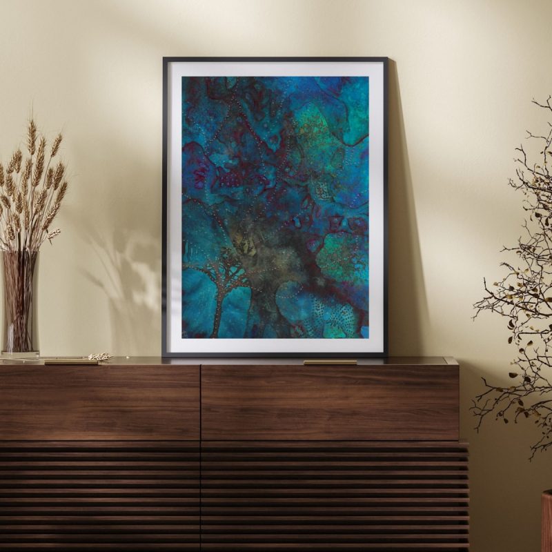 Abstract Blue Green Textures – Home Decor