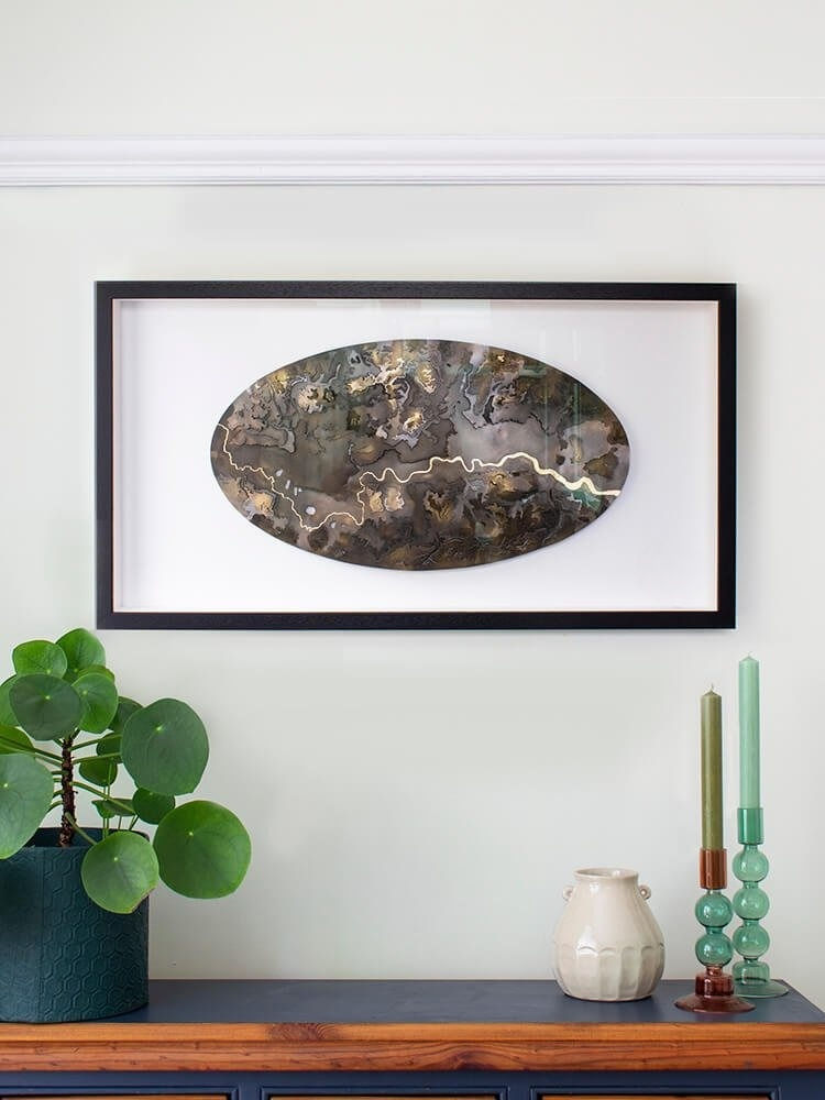 BESPOKE LONDON CONTOUR MAP WITH 18CT GOLD MARKERS