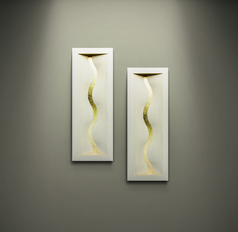 River of life, framed 3D art, minimalist wall sculpture, layered paper ...