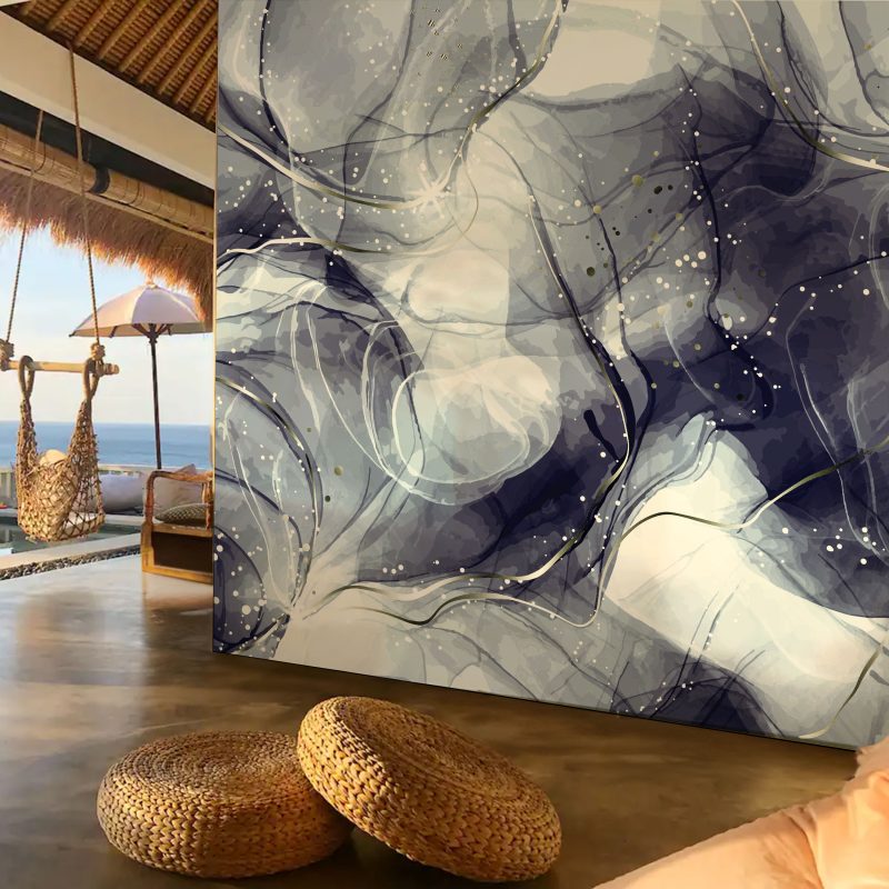 Turquoise fluid wallpaper