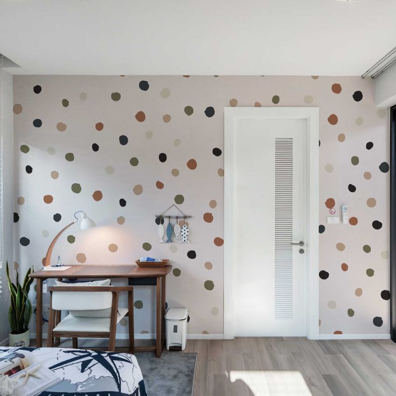 Cute Dotted Nursery wallpaper in ivory multicolour