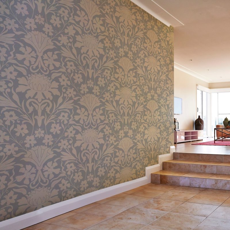 Light Floral Seamless Pattern wallpaper in grey blue