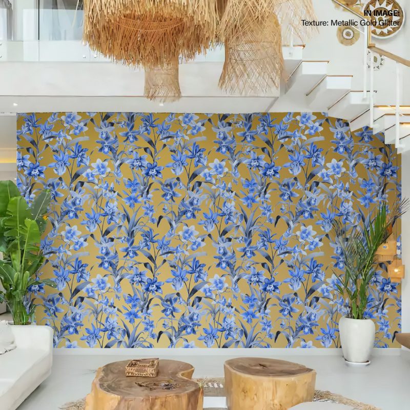 Glorious indigo blossomy pattern