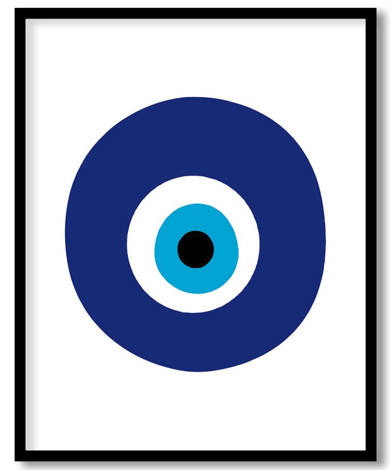 Blue Evil Eye,Amulet Print, Nazar, Talisman, Boho Prints,Large Poster Decor,Geometric Design, Home Decoration