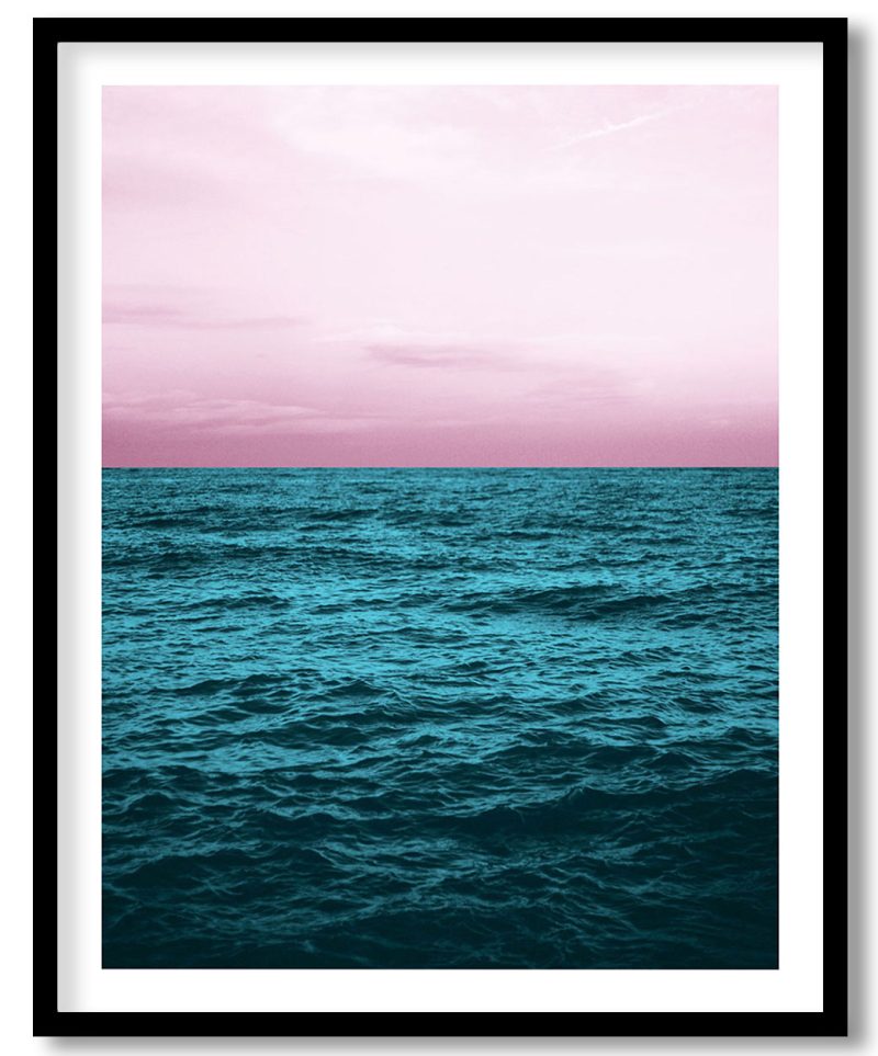 Pink sky ocean
