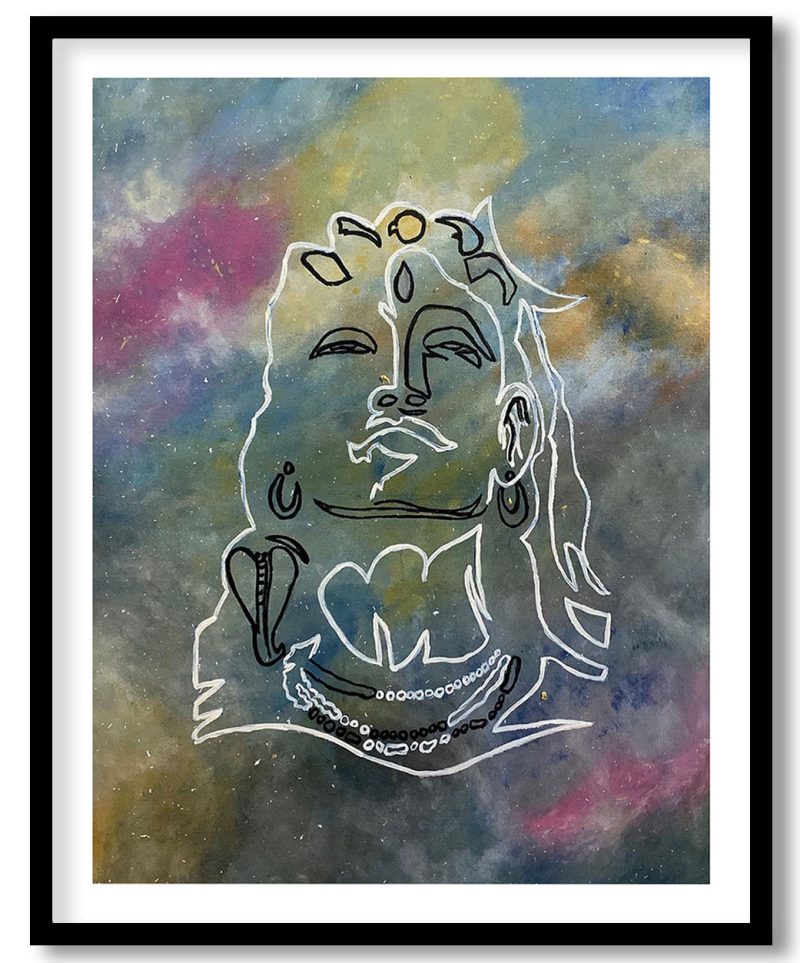 Abstract line drawing shiva art