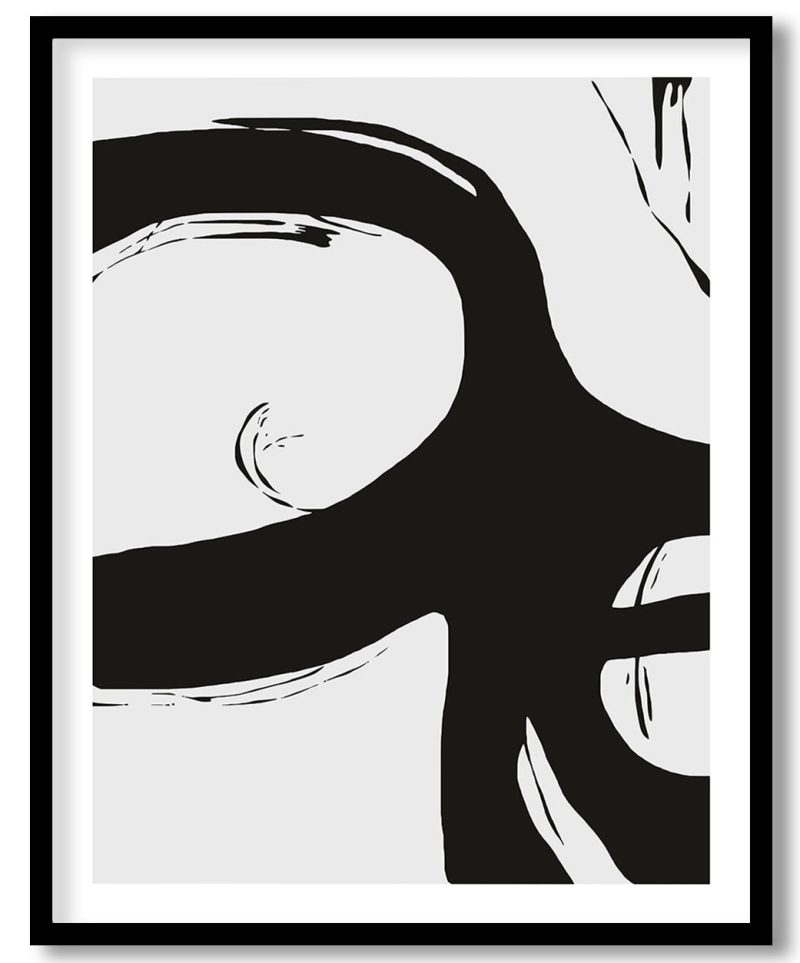 Black and white minimalistic nordic abstract art #450