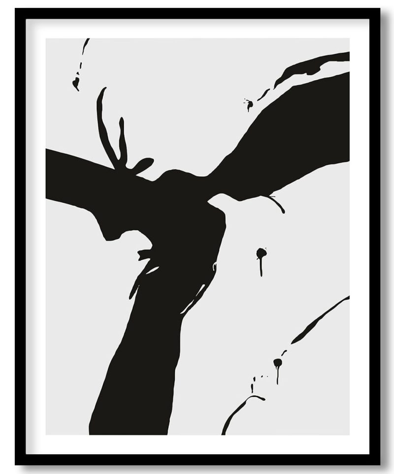 Black and white minimalistic nordic abstract art #452