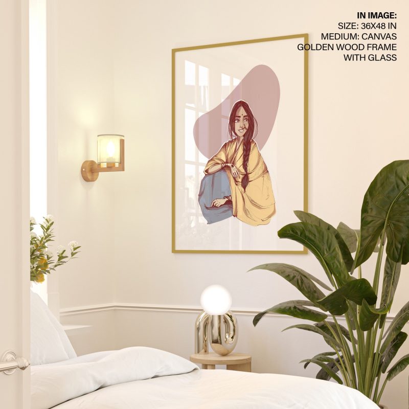 Contemporary Indian Woman with Braid – Wall Hanging