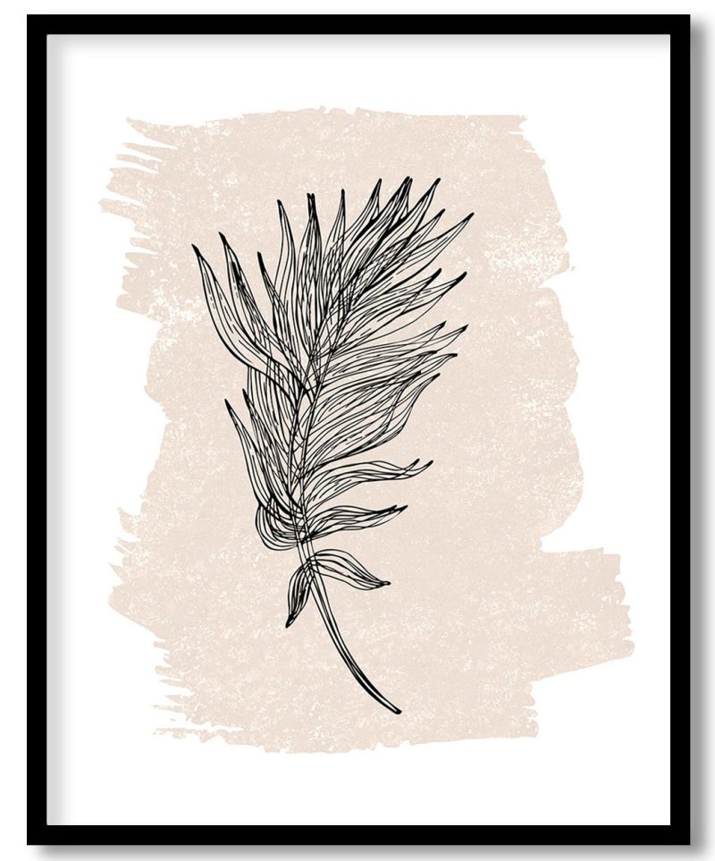 Abstract blob line drawing leaf