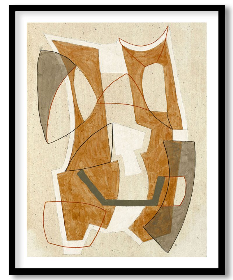 Woed figured abstract minimalistic painting