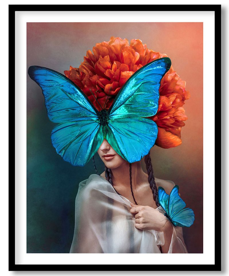 Surreal abstract portrait of woman