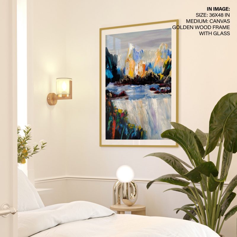 Abstract Mountains and Waterfall – Wall Painting