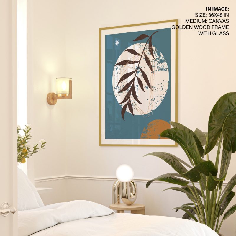 Abstract Leaves Moon and Sun – Wall Decor