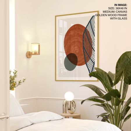 Abstract Circles and Leaf – Wall Painting