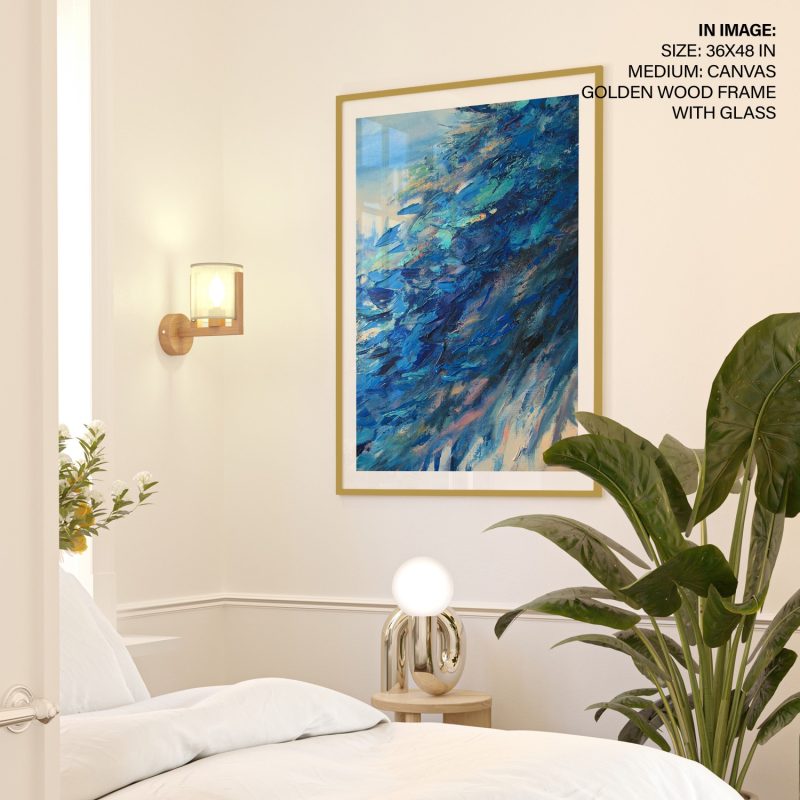 Abstract Textured Blue Brushstrokes – Home Decor