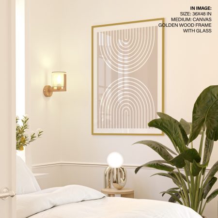 Minimalist Geometric Arches Beige – Wall Art