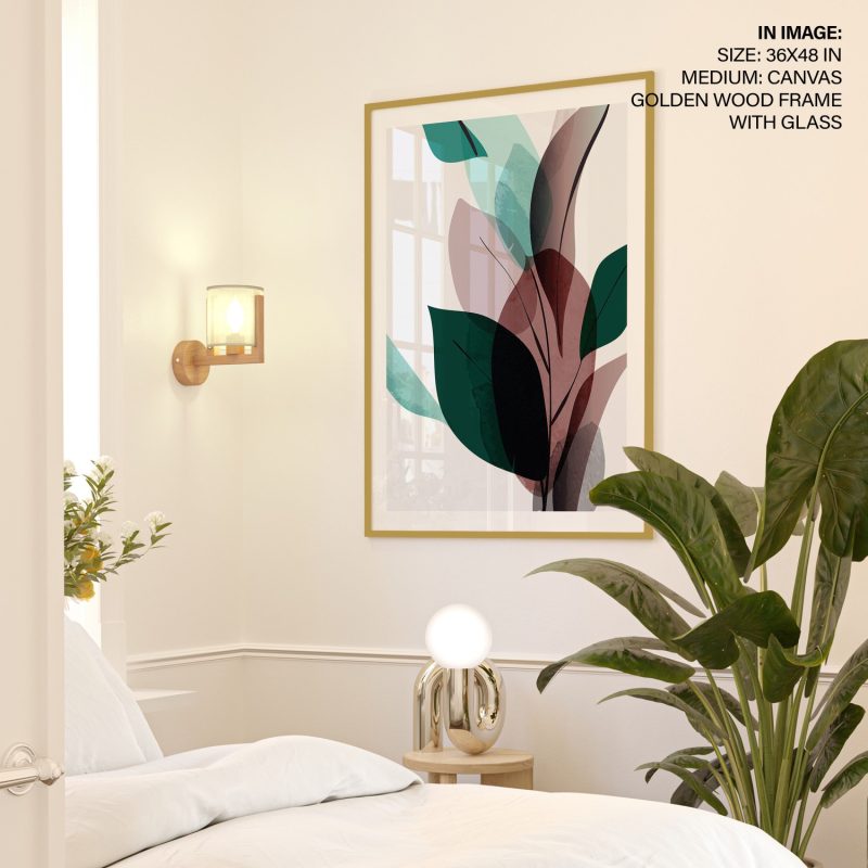 Abstract Green Brown Overlapping Leaves – Wall Hanging