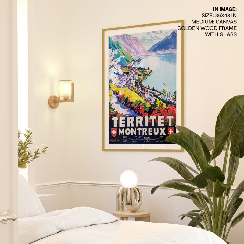 Romantic Travel Poster Territet Montreux – Wall Art