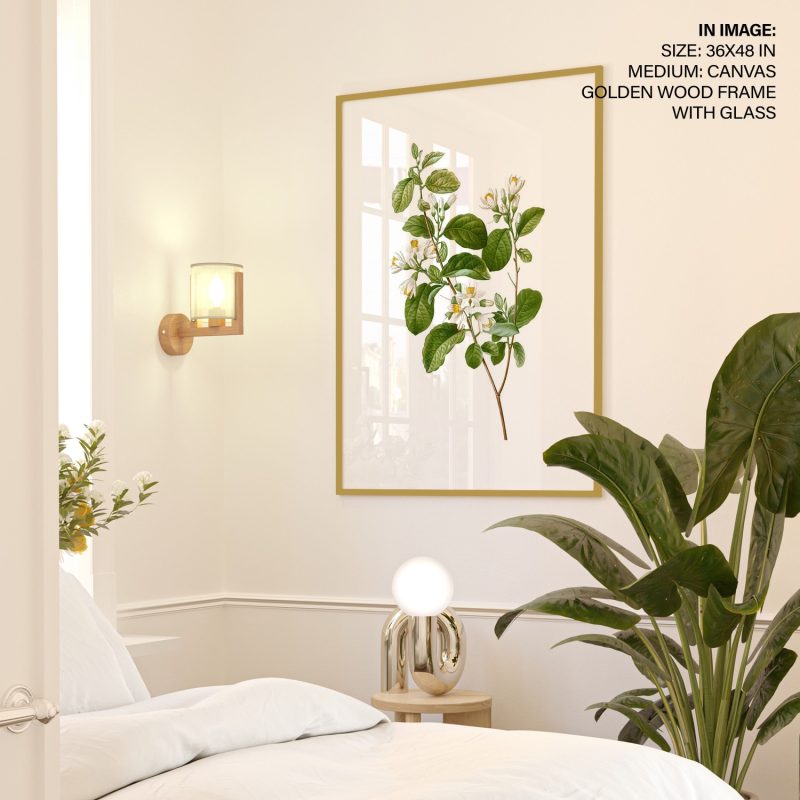 Botanical White Flowering Plant Detailed – Wall Hanging