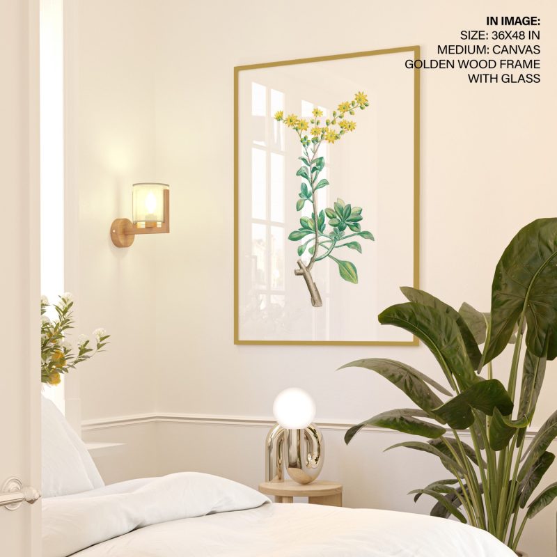 Botanical Plant with Yellow Flowers – Wall Decor