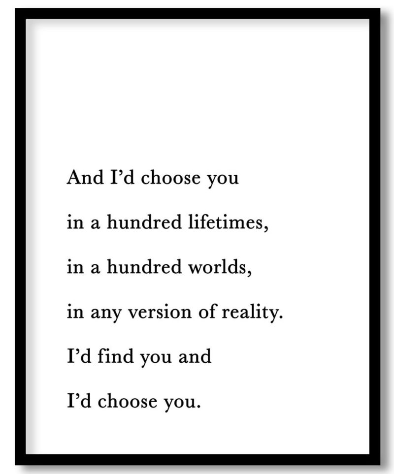 And I'd Choose You, I'd Choose You, framed art Sign, framed wall art, Romantic Wall Art, Romantic Wall Decor, Wedding Artwork
