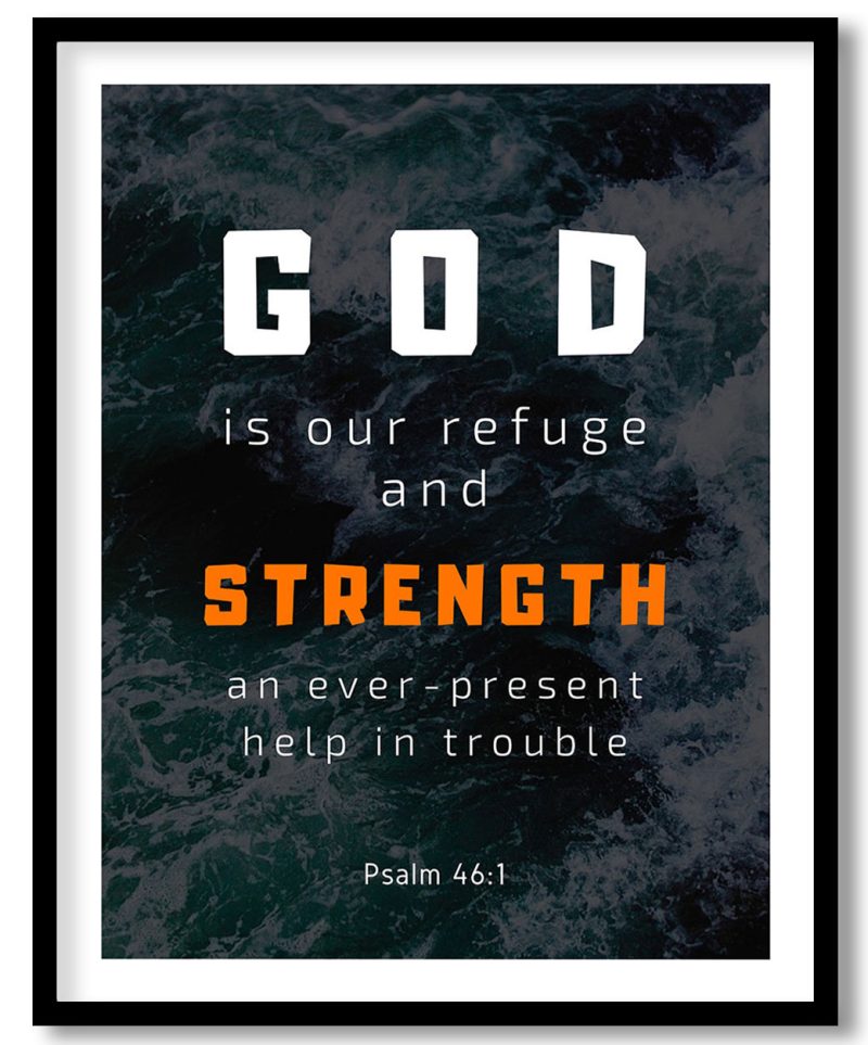 God is our Refuge Bible Verse Wall Art- Religious Wall art and decor