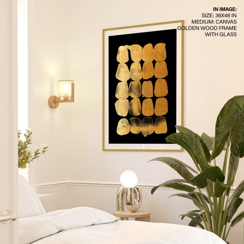 Abstract Gold Black Shapes – Wall Hanging