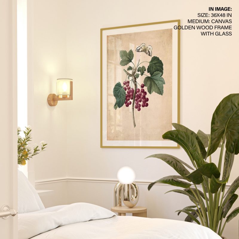 Botanical Red Currants and Butterfly – Wall Art