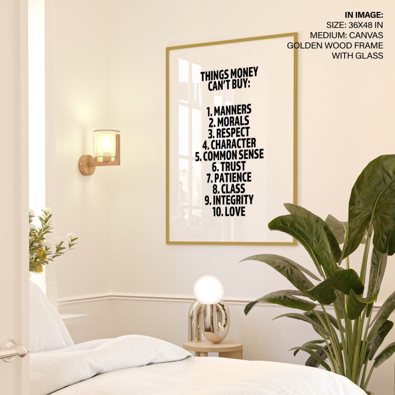 THINGS MONEY CAN'T BUY: - Motivational Quote – Wall Painting