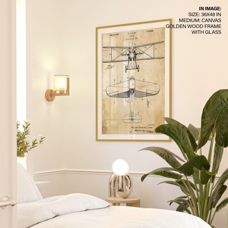 Industrial Clark Airplane Patent – Wall Art