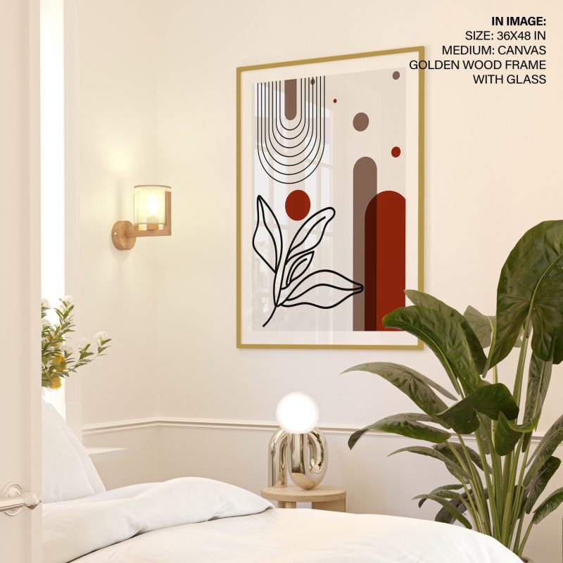 Abstract Geometric Leaf – Wall Painting