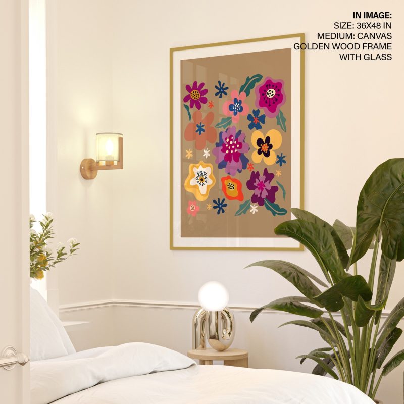 Botanical Stylized Flowers and Leaves – Wall Painting