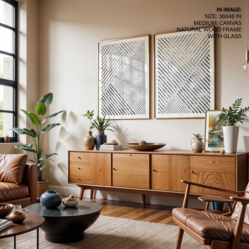 Abstract Intersecting Distressed Lines – Wall Hanging