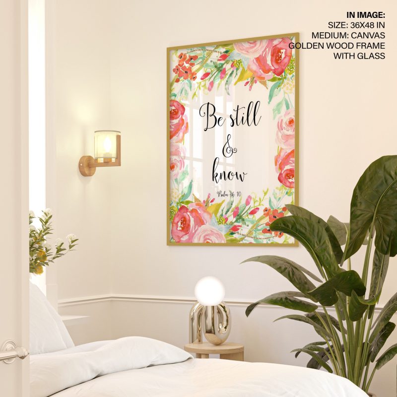 Be still know Psalm 46: 10 - Bible Verse Quote – Wall Painting
